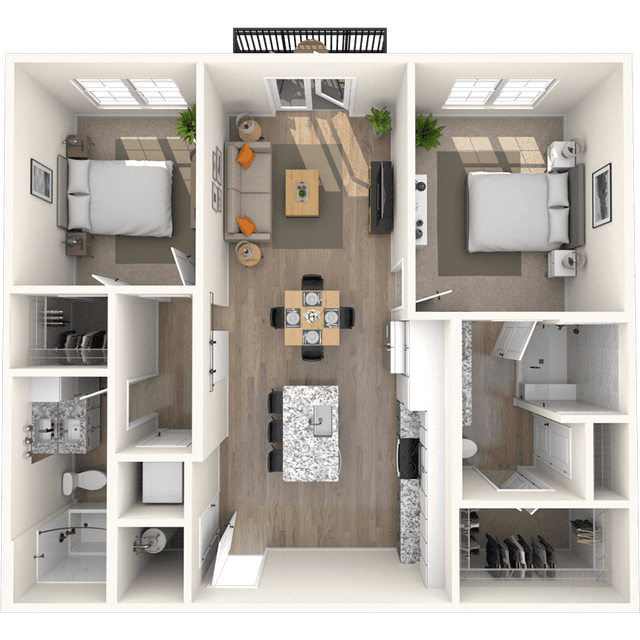 Floorplan image of unit 2304