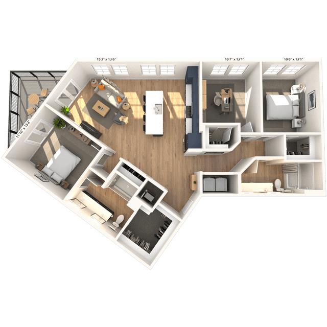 Floorplan image of unit 1223