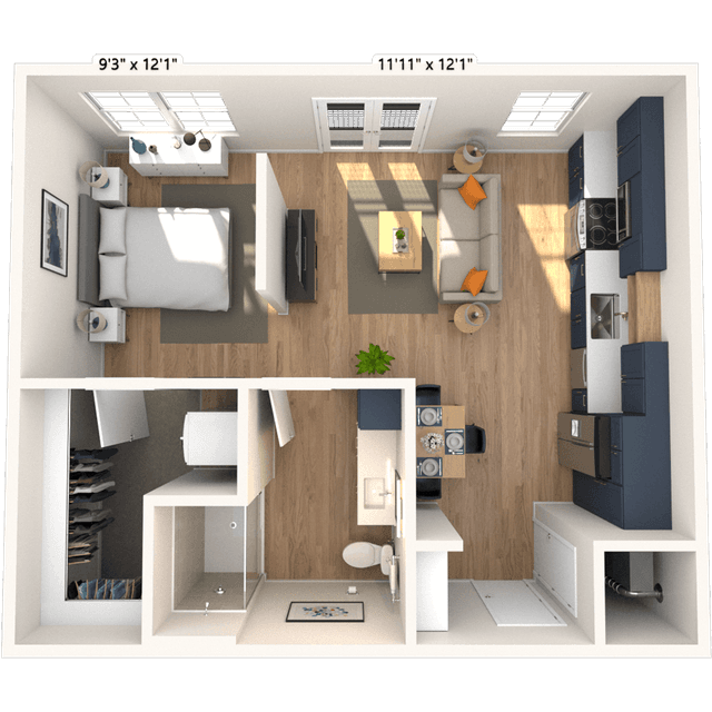Floorplan image of unit 1218
