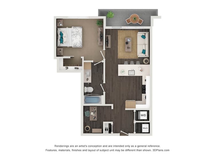 Floorplan image of unit 519