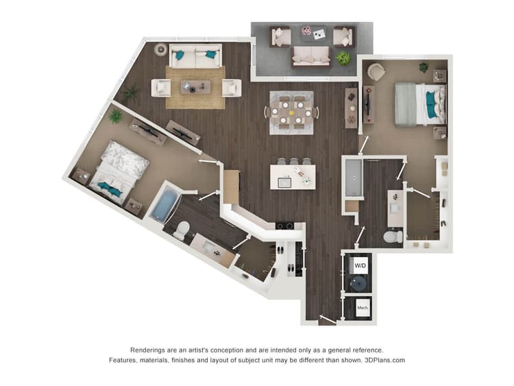 Floorplan image of unit 166