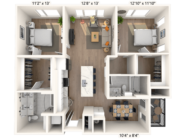Floorplan image of unit II F-401