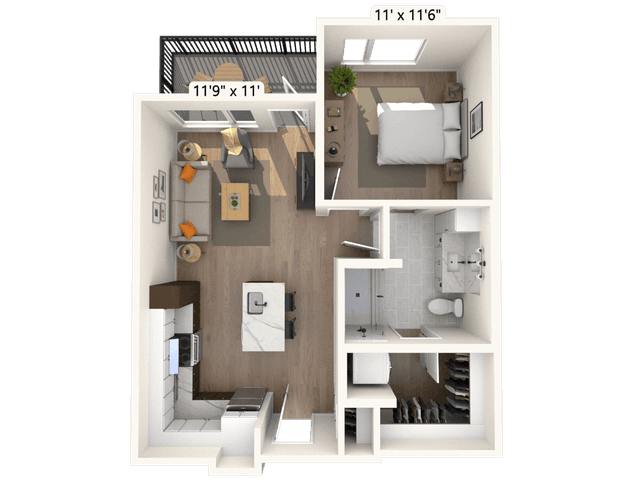 Floorplan image of unit II F-116