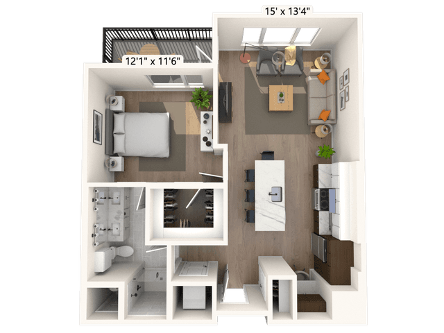 Floorplan image of unit II E-511