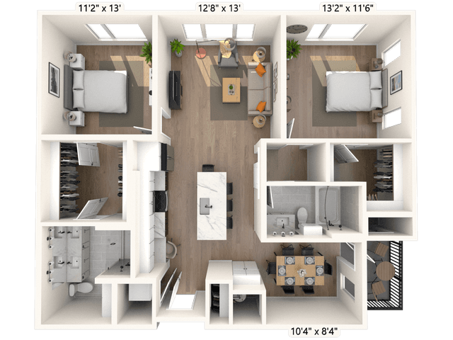 Floorplan image of unit II F-201