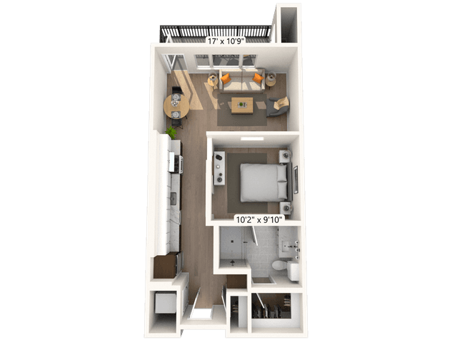 Floorplan image of unit II F-204