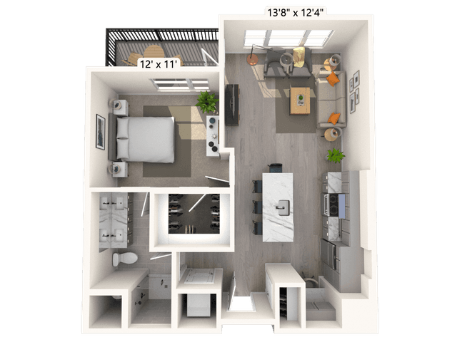 Floorplan image of unit C-208