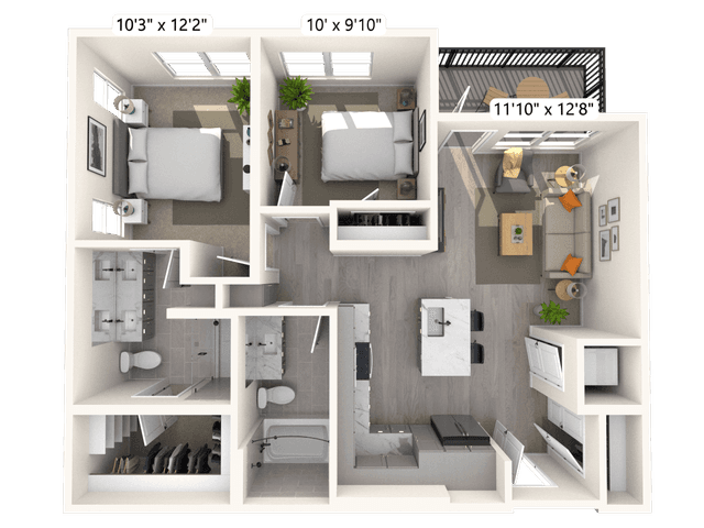 Floorplan image of unit C-302