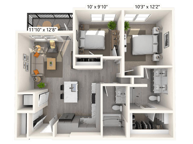 Floorplan image of unit B-409