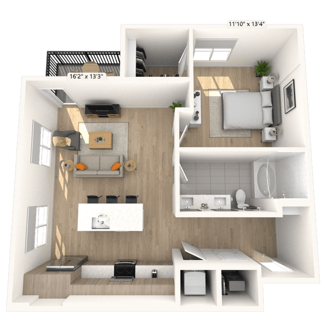Floorplan image of unit 2304