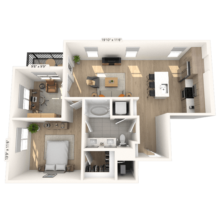 Floorplan image of unit 2410