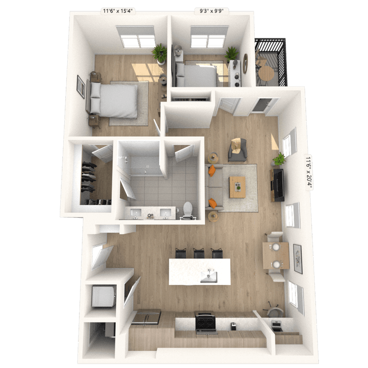 Floorplan image of unit 2105