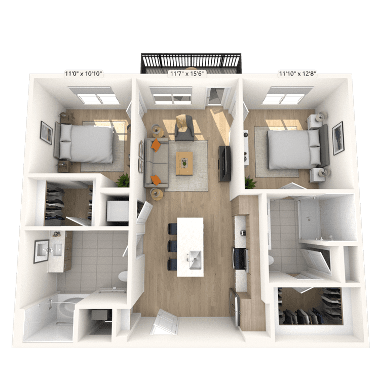Floorplan image of unit 2312