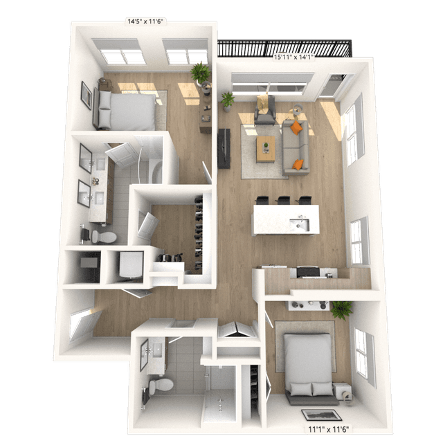 Floorplan image of unit 2218