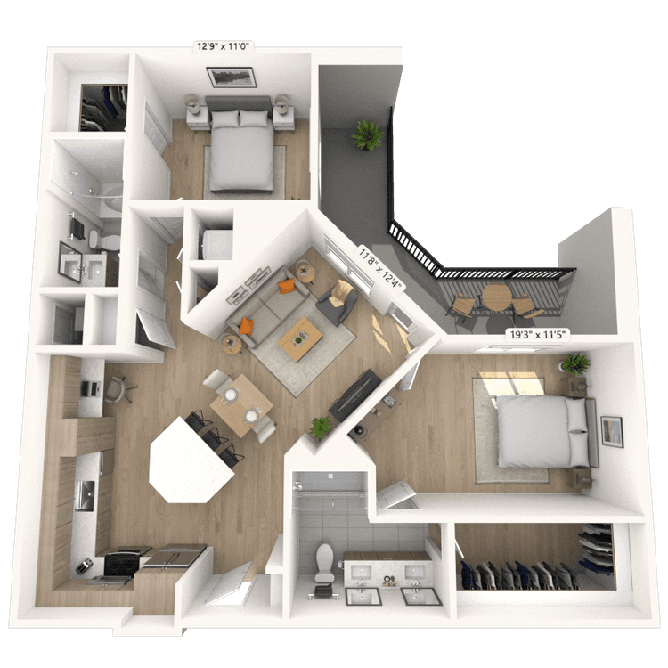 Floorplan image of unit 3439