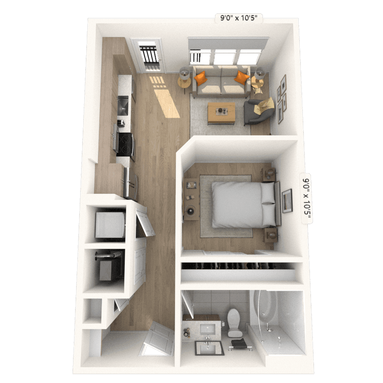 Floorplan image of unit 2307