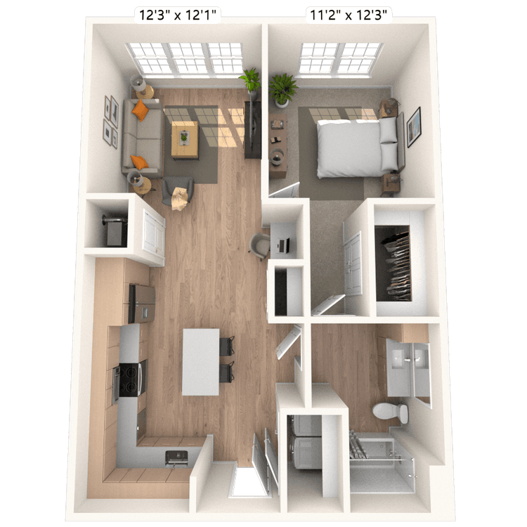 Floorplan image of unit 3217