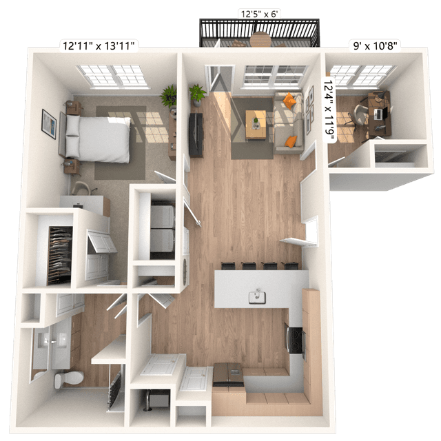 Floorplan image of unit 4305