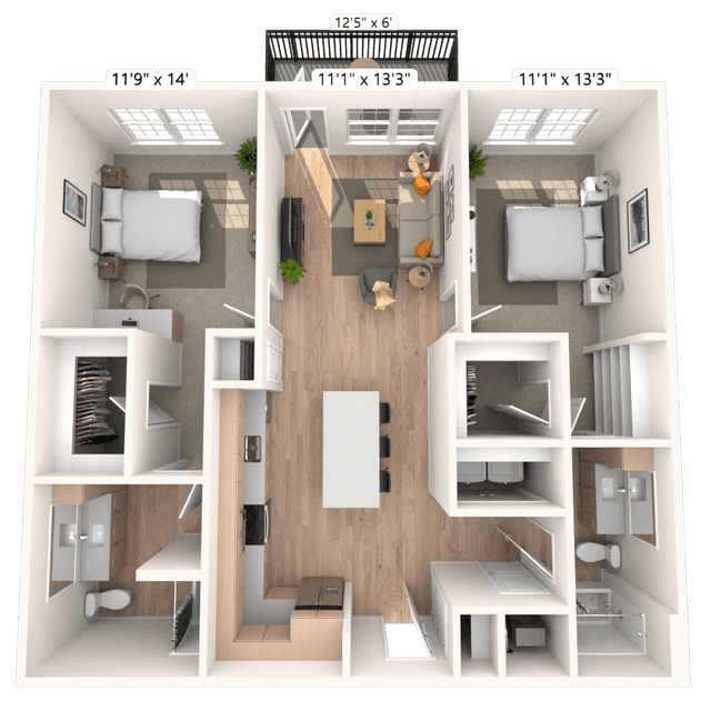 Floorplan image of unit 2214