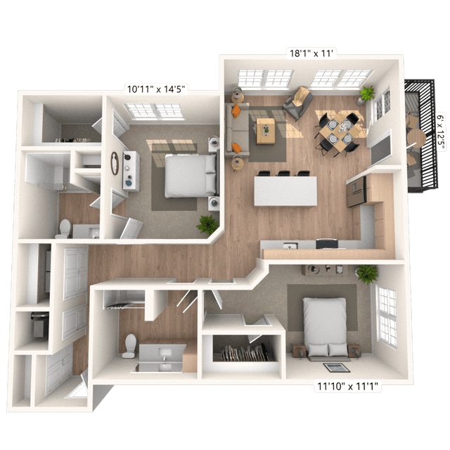 Floorplan image of unit 3001