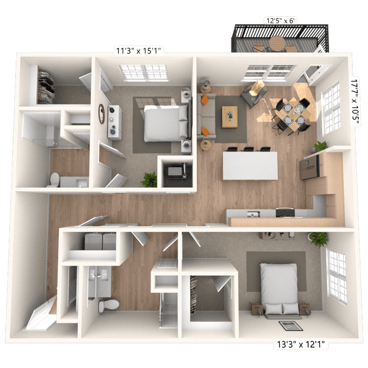 Floorplan image of unit 2302