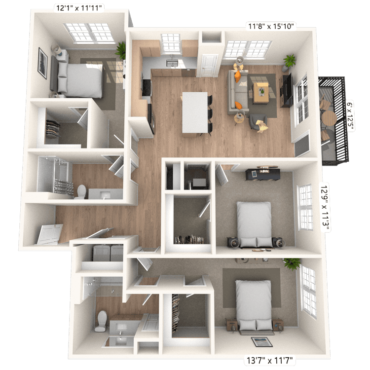 Floorplan image of unit 3420