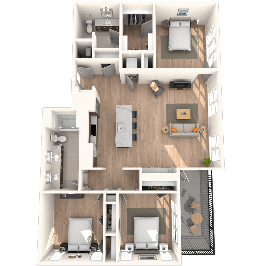 Floorplan image of unit 2521