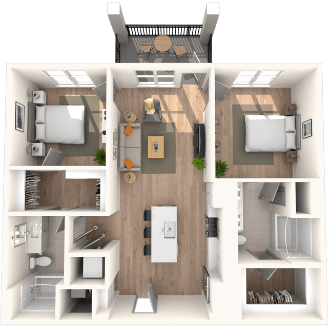 Floorplan image of unit 3614