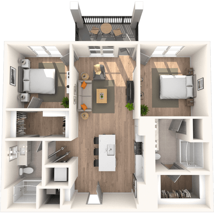 Floorplan image of unit 3614
