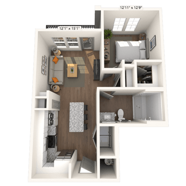 Floorplan image of unit 1-405