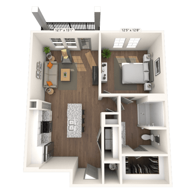 Floorplan image of unit 6-105