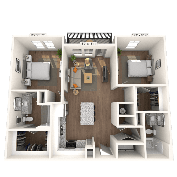Floorplan image of unit 1-104