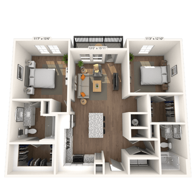 Floorplan image of unit 6-209