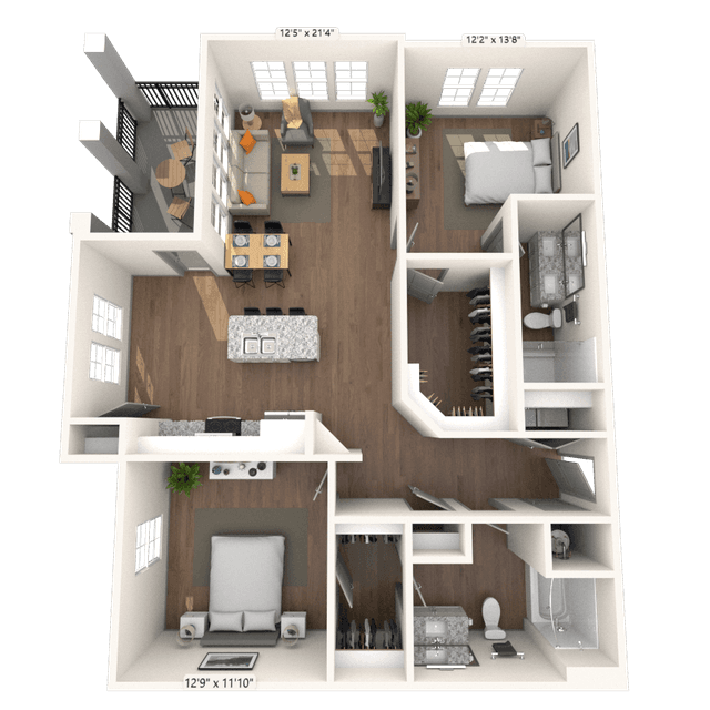 Floorplan image of unit 5-301