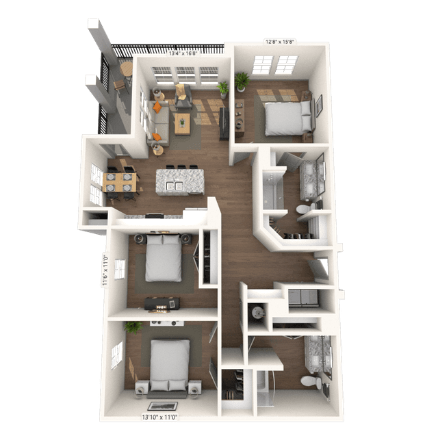 Floorplan image of unit 1-301