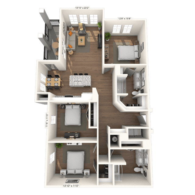 Floorplan image of unit 7-411