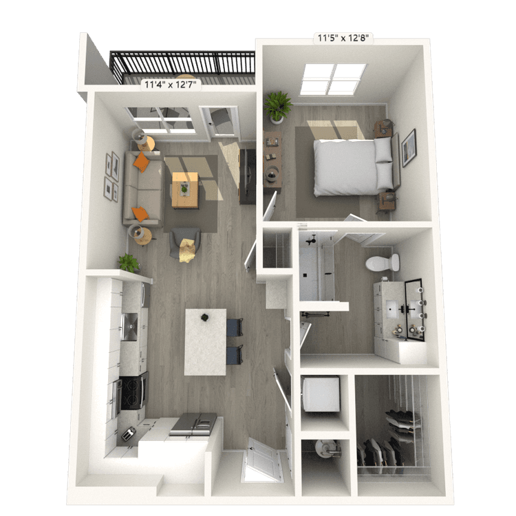 Floorplan image of unit 507