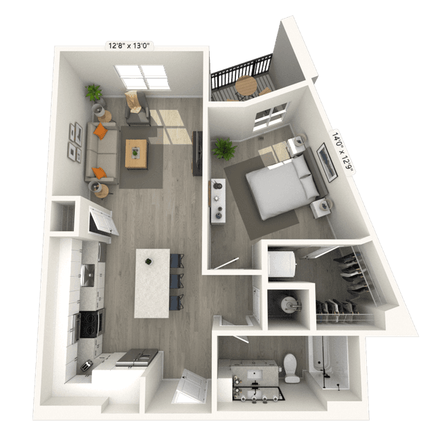Floorplan image of unit 154