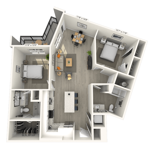 Floorplan image of unit 505