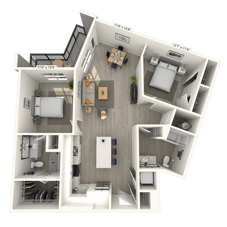 Floorplan image of unit 505