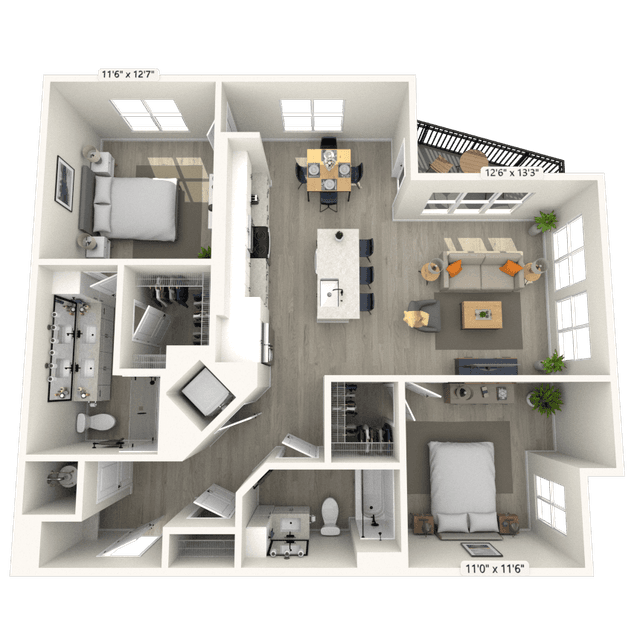 Floorplan image of unit 740