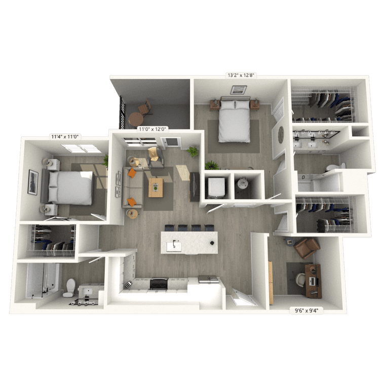 Floorplan image of unit 646