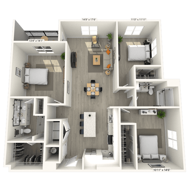 Floorplan image of unit 345