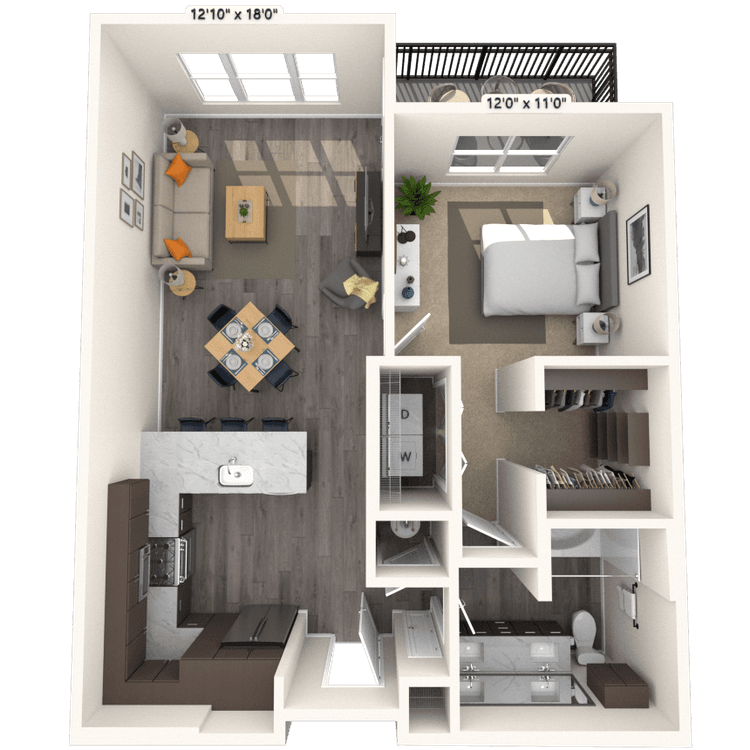 Floorplan image of unit 6112