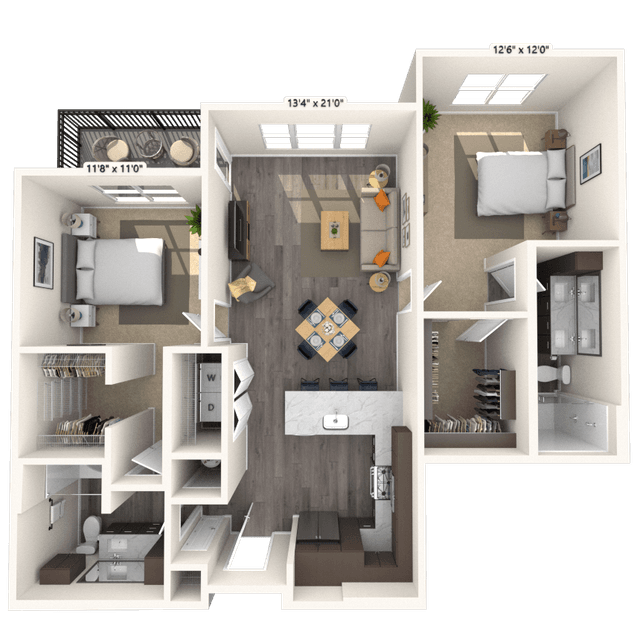 Floorplan image of unit 7308