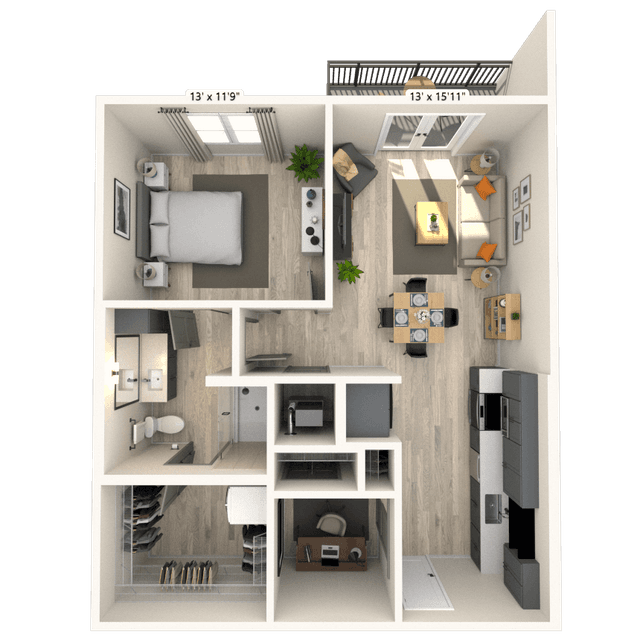 Floorplan image of unit 4017