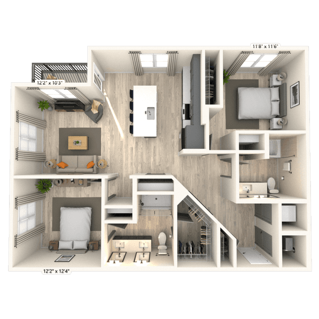 Floorplan image of unit 4002