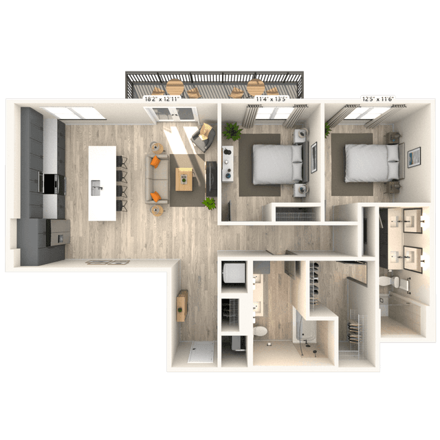 Floorplan image of unit 4021