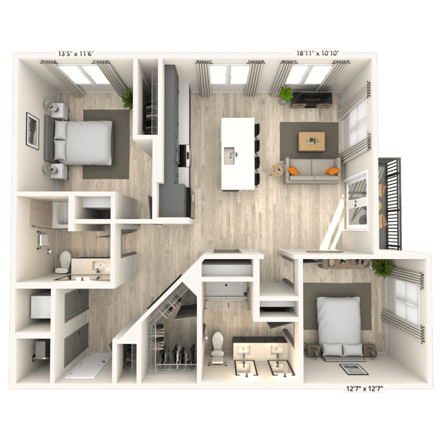 Floorplan image of unit 6045