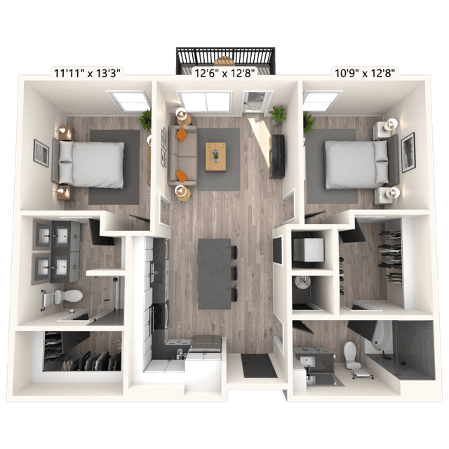 Floorplan image of unit 3206